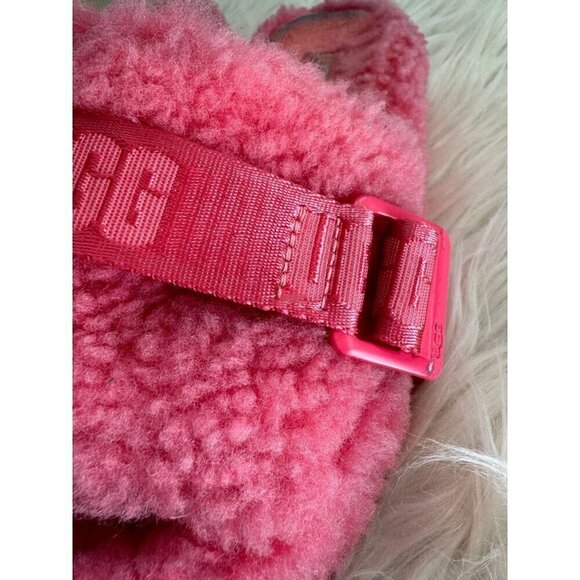 UGG Fluffita Taffy Pink Open-‎ Toe Sandals Women size 8 - Picture 5 of 12